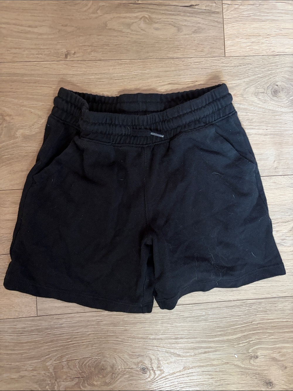 Boys Black Elastic-Waist Casual Shorts